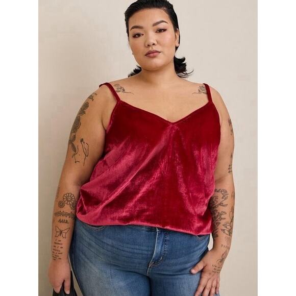 NWT Sophie Red Velvet Cami Jester Red Size 0 - Picture 1 of 8